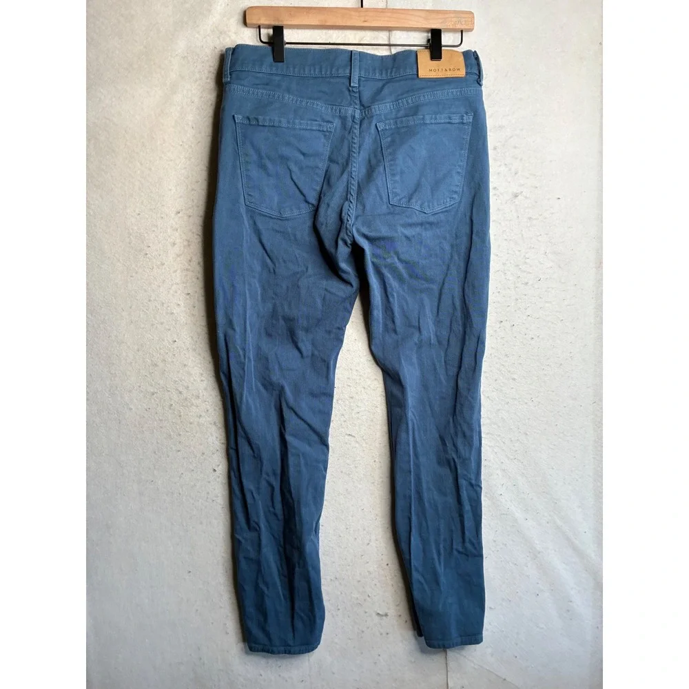 Mott & Bow Mercer Slim Chinos Blue Gray Stretch Cotton Pants 33x32 OP-00001061